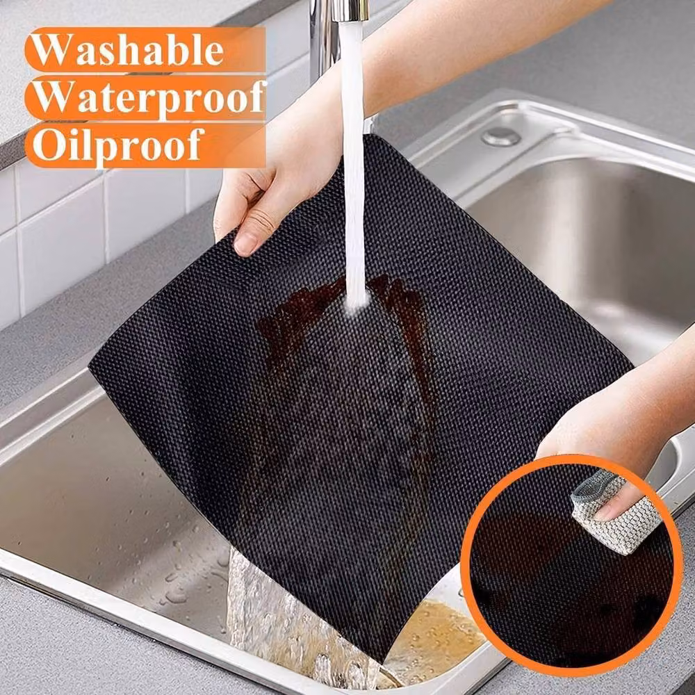 NESTLUNE Anti-Slip Rubber Grip Mat Roll for Shelves and Drawers, Black, W: 52 cm x L: 1000 cm – 3