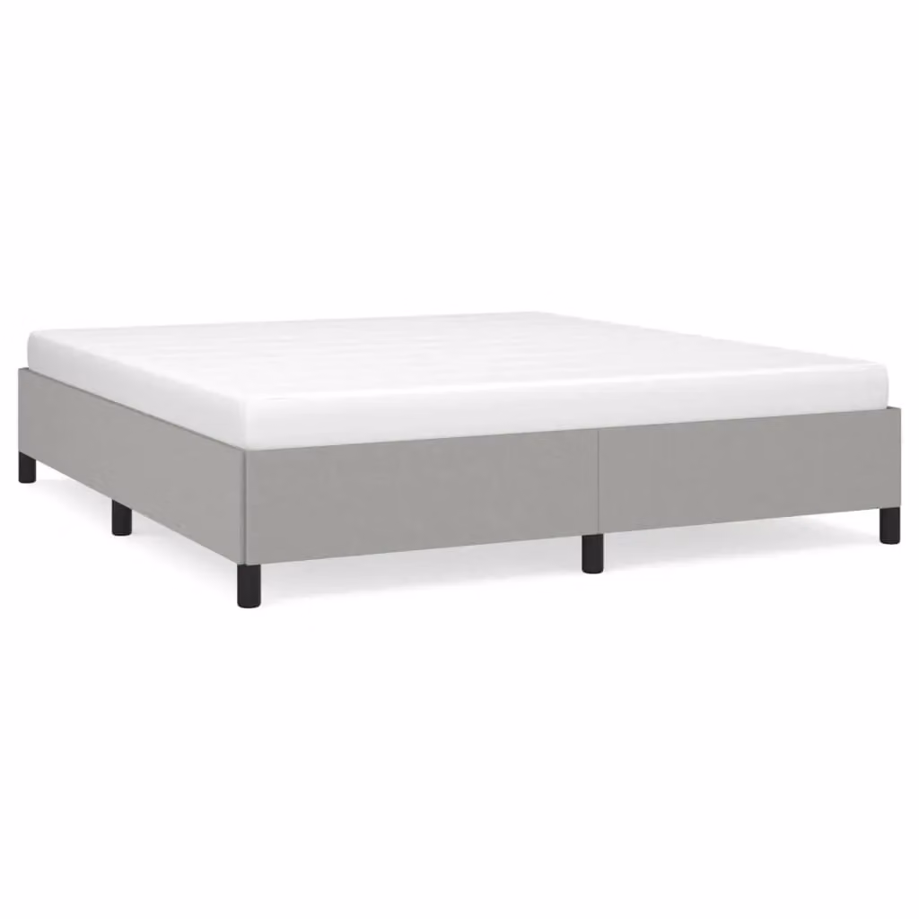 Berkfield Home Upholstered Super King Bed Frame in Grey Fabric, W/D/H: 180 x 200 cm – 2