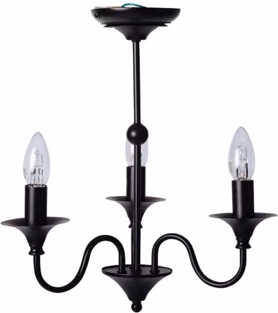 First Choice Lighting Marlow 3lt LED Flush Ceiling Light in Matt Black