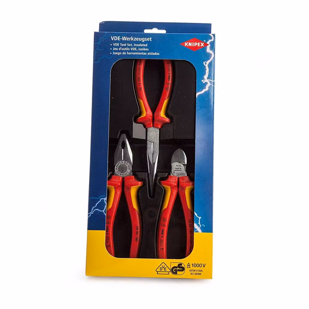 Knipex Chrome Plated Pliers, Red, Pack of 3 – 2