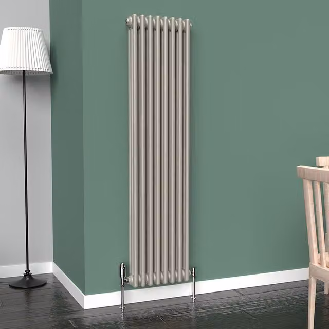 Lux Heat Vertical Coloured Column Radiator in Dune Grey, H 150 cm x W 38 cm