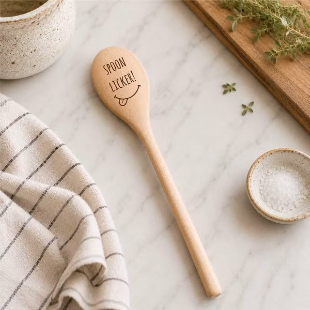 60 Second Makeover Funny Wooden Spoon Licker in Beige