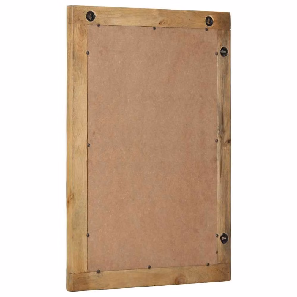 Berkfield Home Brown Solid Wood Mango Bathroom Mirror, W: 50 cm, H: 70 cm, D: 3 cm – 2