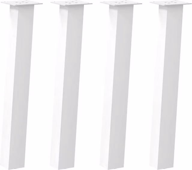 Berkfield Home Steel Coffee Table Legs, 4 Pieces, White, Height: 72 cm