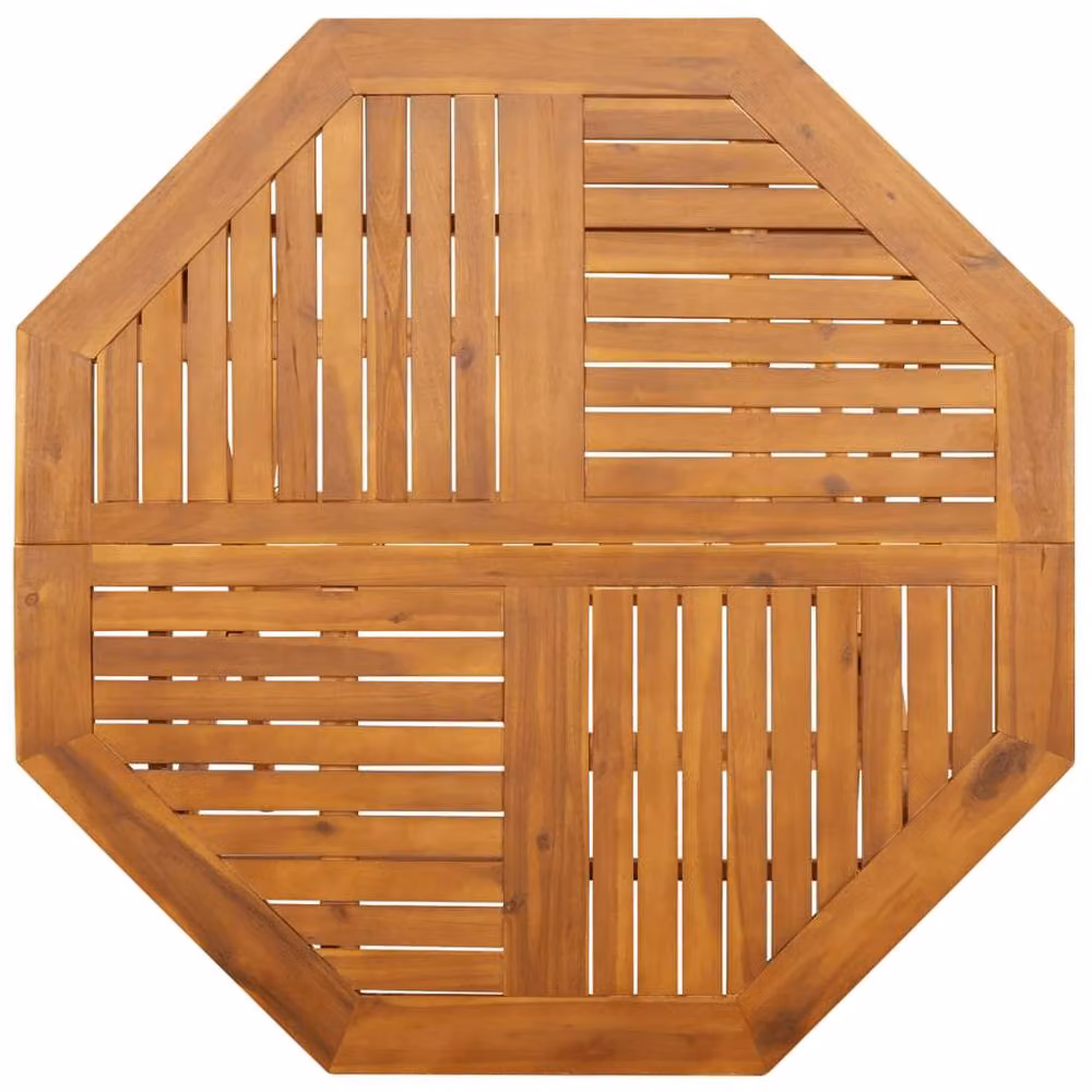 Berkfield Home Folding Garden Table in Rustic Brown Acacia Wood, W: 110 cm, D: 75 cm – 4