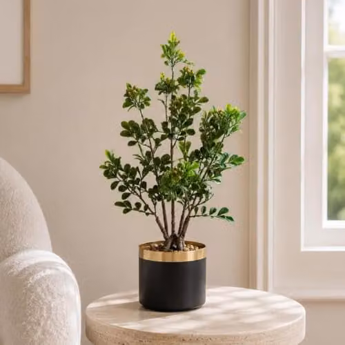 Leaf Green Artificial Tabletop Bonsai Tree, H 60 cm x W 30 cm x D 30 cm – 2