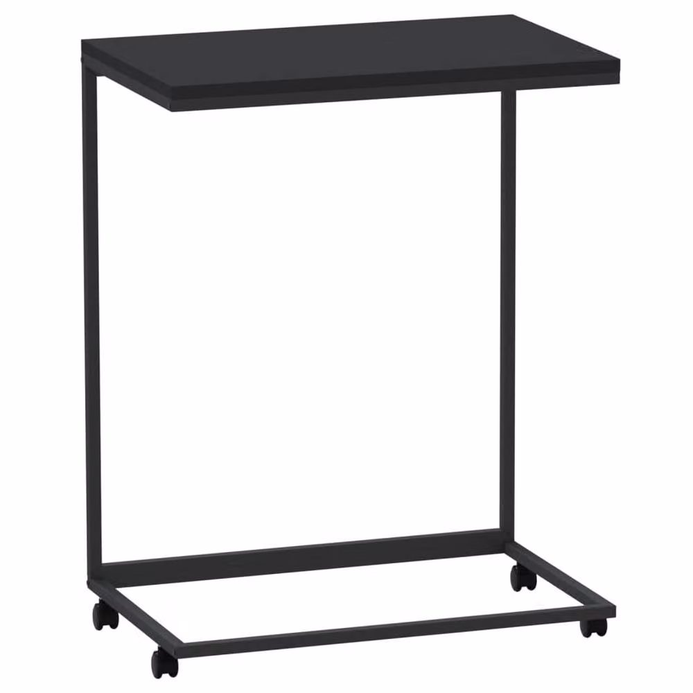 Berkfield Home Black Side Table with Castors, W/D/H: 55 x 35 x 70 cm – 2
