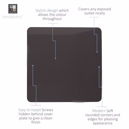 Trendi Artistic Modern Glossy Tactile Single Blanking Plate in Brown – 2