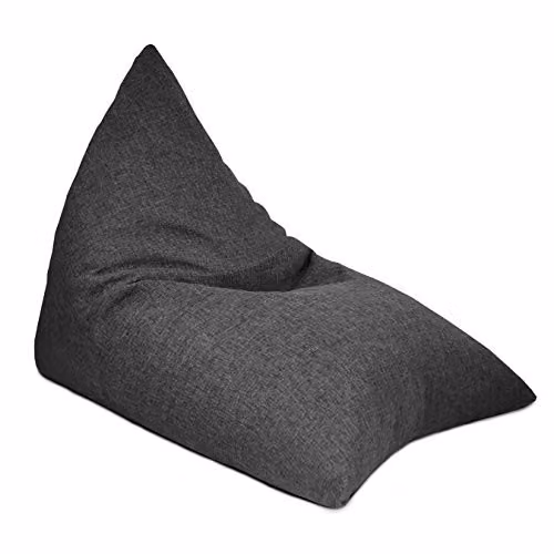 rucomfy Beanbags Barley Humbug Large Bean Bag Lounger in Charcoal, W/D/H: 90 x 140 x 116 cm – 1