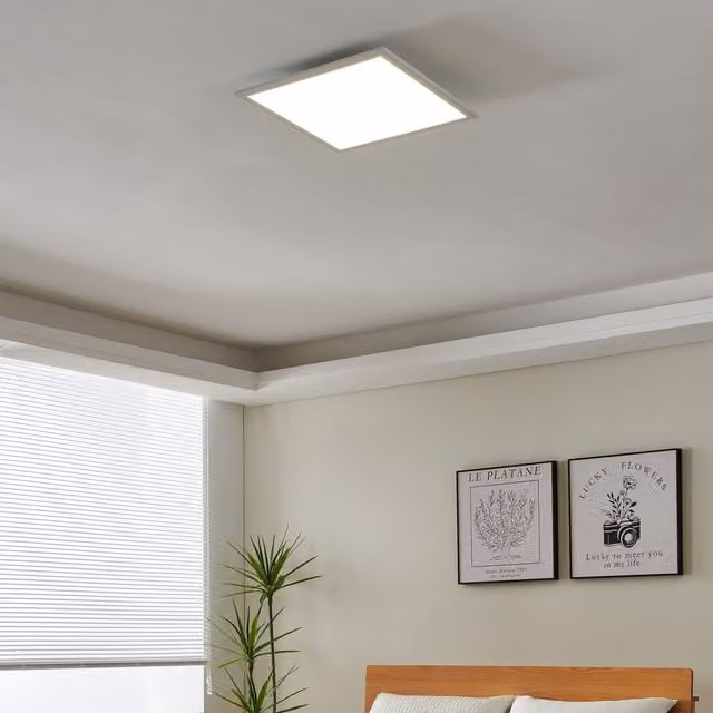 Eglo Salobrena 1 Ultra-Slim Modern White Square LED Ceiling Light – 1