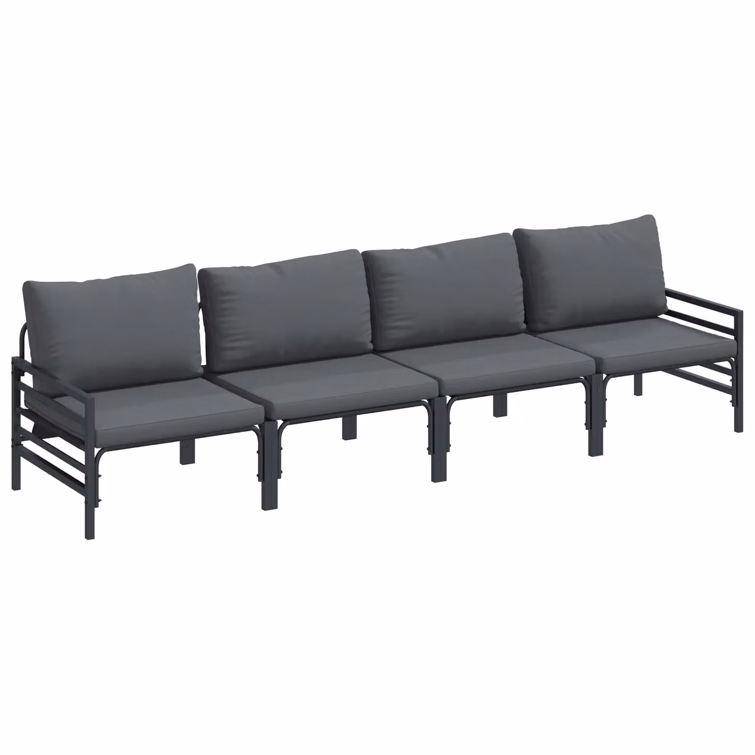 Berkfield Home 4 Piece Modern Garden Sofa Set in Anthracite Metal – 2