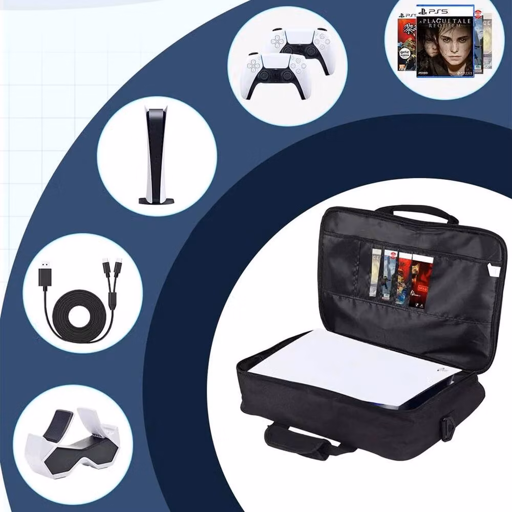 SPETLEK Black Carrier Backpack, Shoulder Bag and Handbag for PS5 and PlayStation, W: 100 cm, D: 15 cm – 5