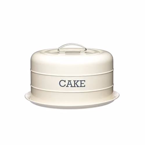 Living Nostalgia Airtight Domed Cake Storage Tin in Beige, Diameter: 28.5 cm