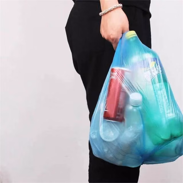 SPETLEK 200 Small Blue Trash Bags for Office and Kitchen, Size: 100 x 15 cm
