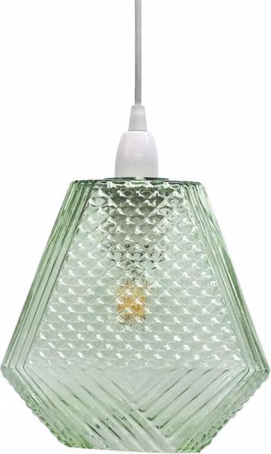First Choice Lighting Lens Green Glass Dome Pendant Shade with Clip-On Easy Fit Design