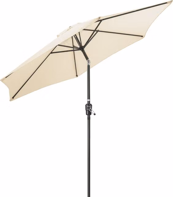 Christow Tilting Garden Parasol Umbrella in Beige with Aluminium Frame and UPF 30 Protection, Diameter: 270 cm