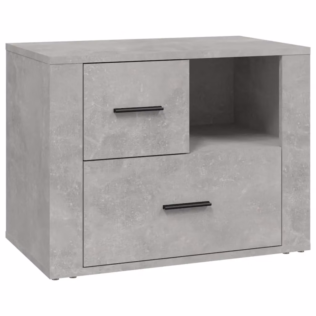 Berkfield Home Bedside Cabinet in Concrete Grey, W: 60 cm, D: 36 cm, H: 45 cm – 2