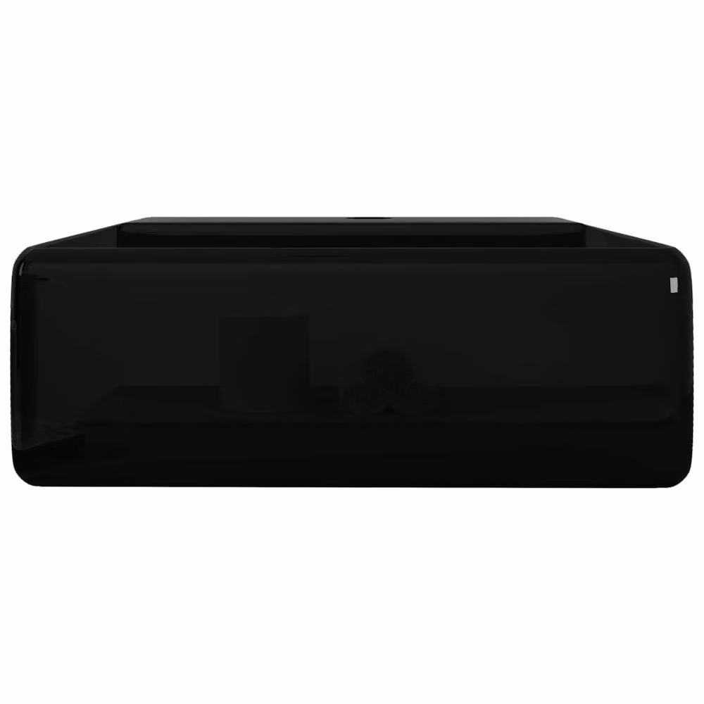 Berkfield Home Elegant Square Ceramic Bathroom Sink Basin in Black with Overflow – 4