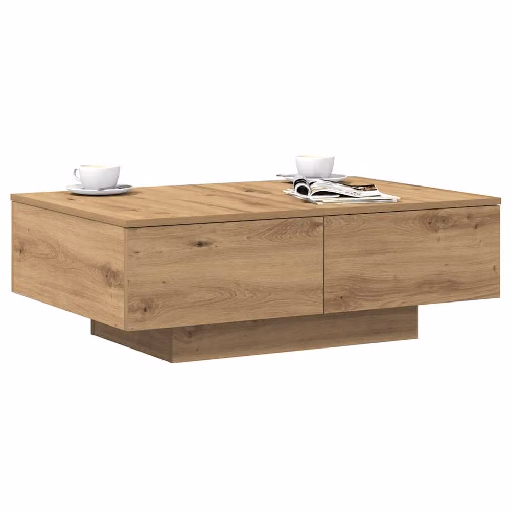Berkfield Home Artisan Oak Coffee Table in Brown, W/D/H: 90 x 60 x 31 cm – 3