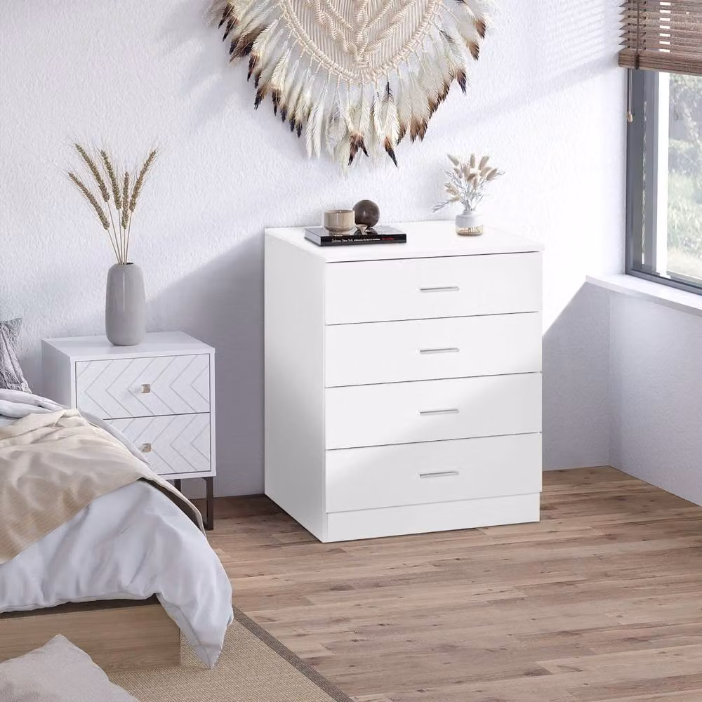 Wyld Haus Ziroma White 4 Drawer Chest with Metal Handles W/D/H: 40 x 69 x 60 cm – 3