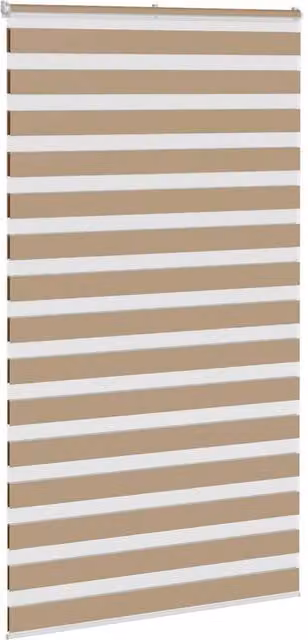 Berkfield Home Elegant Zebra Blind in Sand Brown, W: 130 cm, H: 230 cm