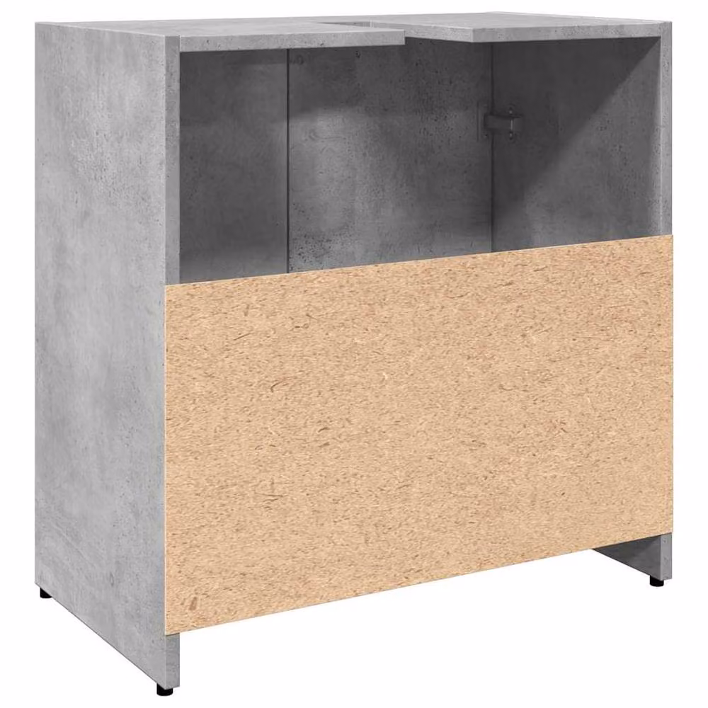 Berkfield Home Modern Wall Mounted Bathroom Sink Cabinet in Concrete Grey, W/D/H: 60 x 33 x 60 cm – 2