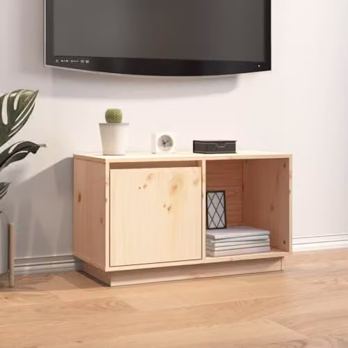 vidaXL Scandinavian Solid Wood Pine TV Cabinet W: 74 cm, D: 35 cm, H: 44 cm – 2