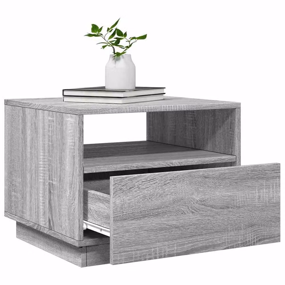 Berkfield Home Modern Coffee Table with LED Lights in Grey Sonoma, W: 50 cm, D: 49 cm, H: 40 cm – 5