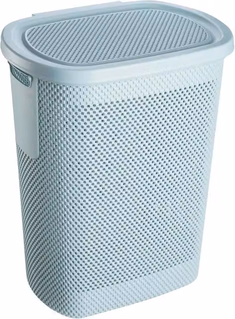 Keeeper Hinged Lid Laundry Hamper in Blue, W/D/H: 36.0 x 36.0 x 57.5 cm