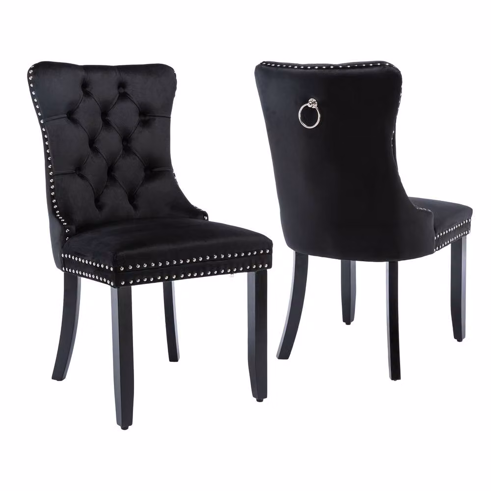 Matteo Modern Black Velvet Dining Chairs, Set of 4 – 5