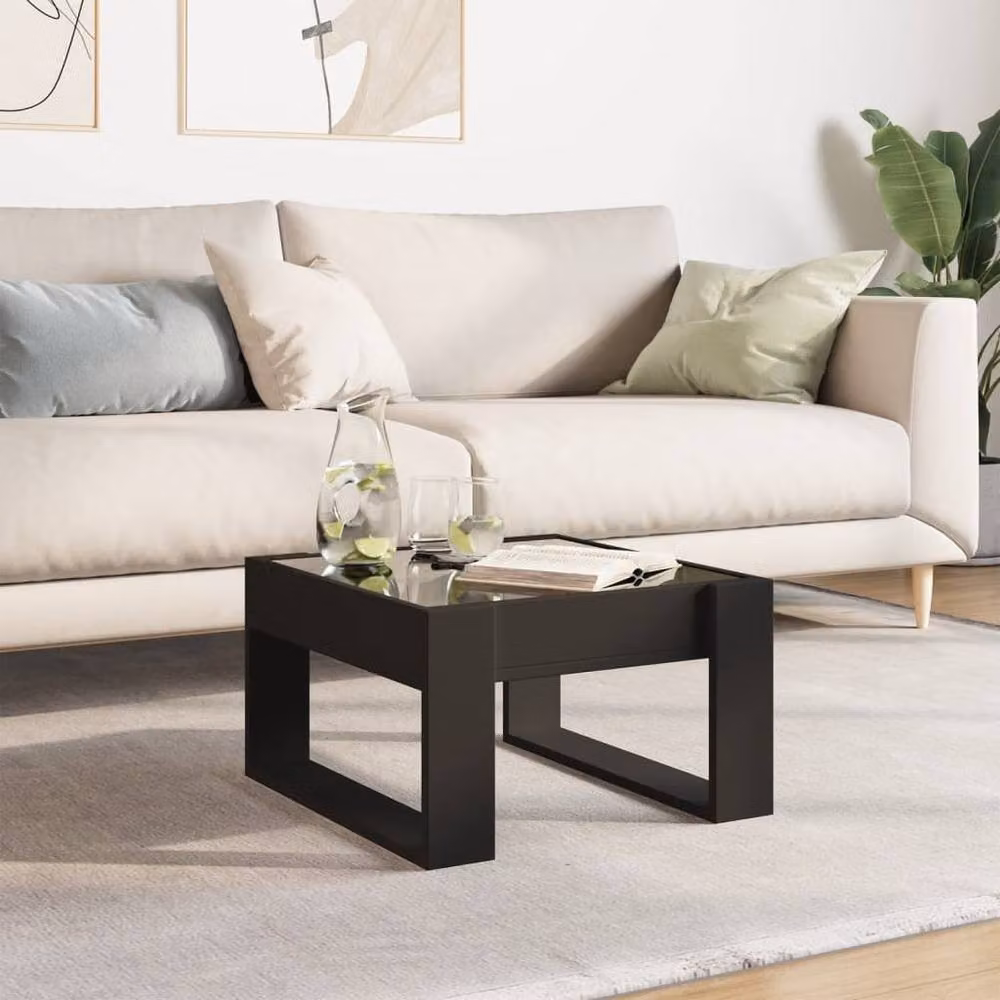 Berkfield Home Infinity LED Decorative Coffee Table, Black, W/D/H: 53 x 53 x 30 cm – 2