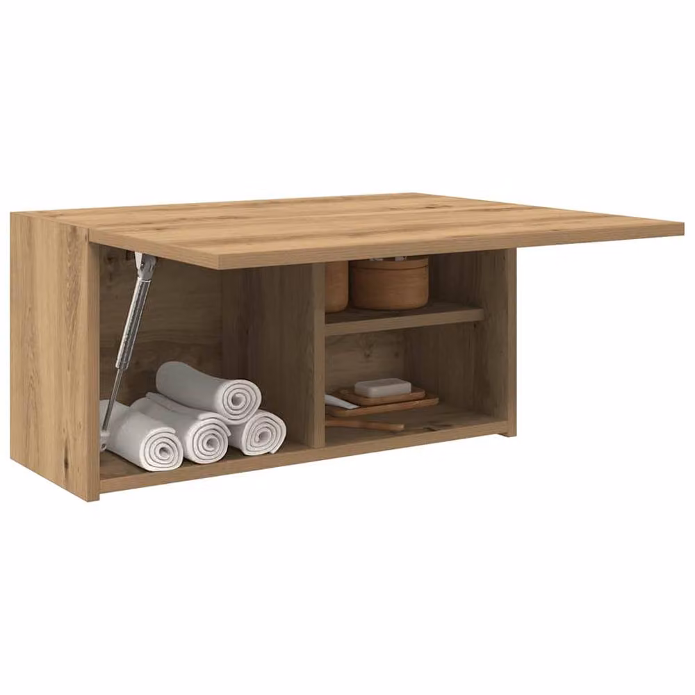 Berkfield Home Artisan Oak Bathroom Wall Cabinet, Brown, W: 60 cm, D: 25 cm, H: 30 cm – 3