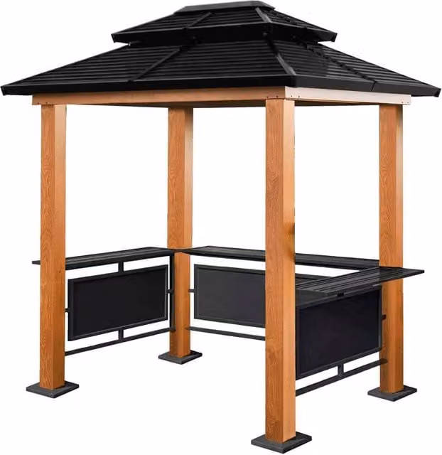 Sojag Maui BBQ Shelter in Brown Aluminium and Metal, W: 249 cm, D: 178 cm, H: 278 cm – 1