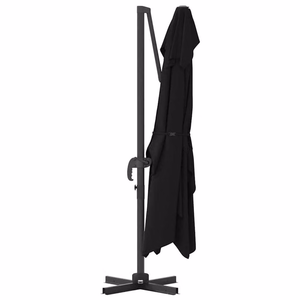Berkfield Home Large Cantilever Umbrella with Black Polyester Canopy and Metal Frame – 4