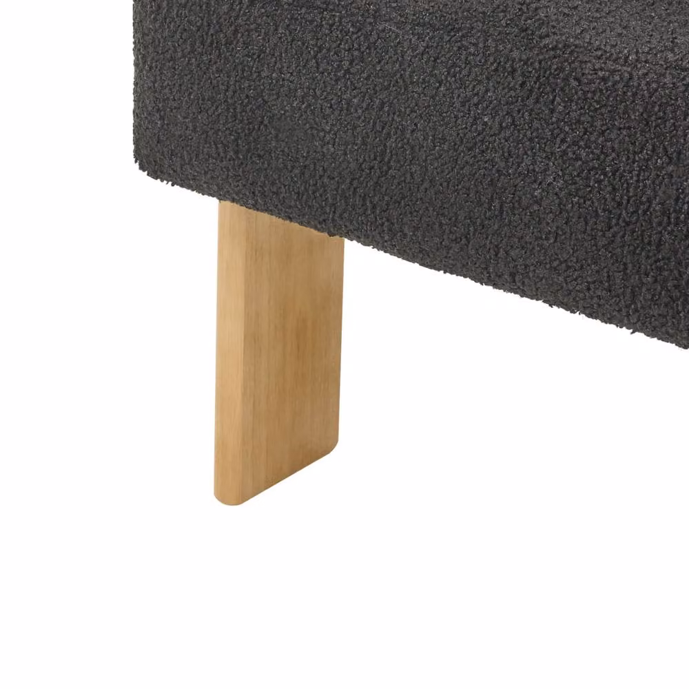 Wyld and Coco Retro Boucle Tub Armchair in Black and Brown with Rubberwood Legs – 6