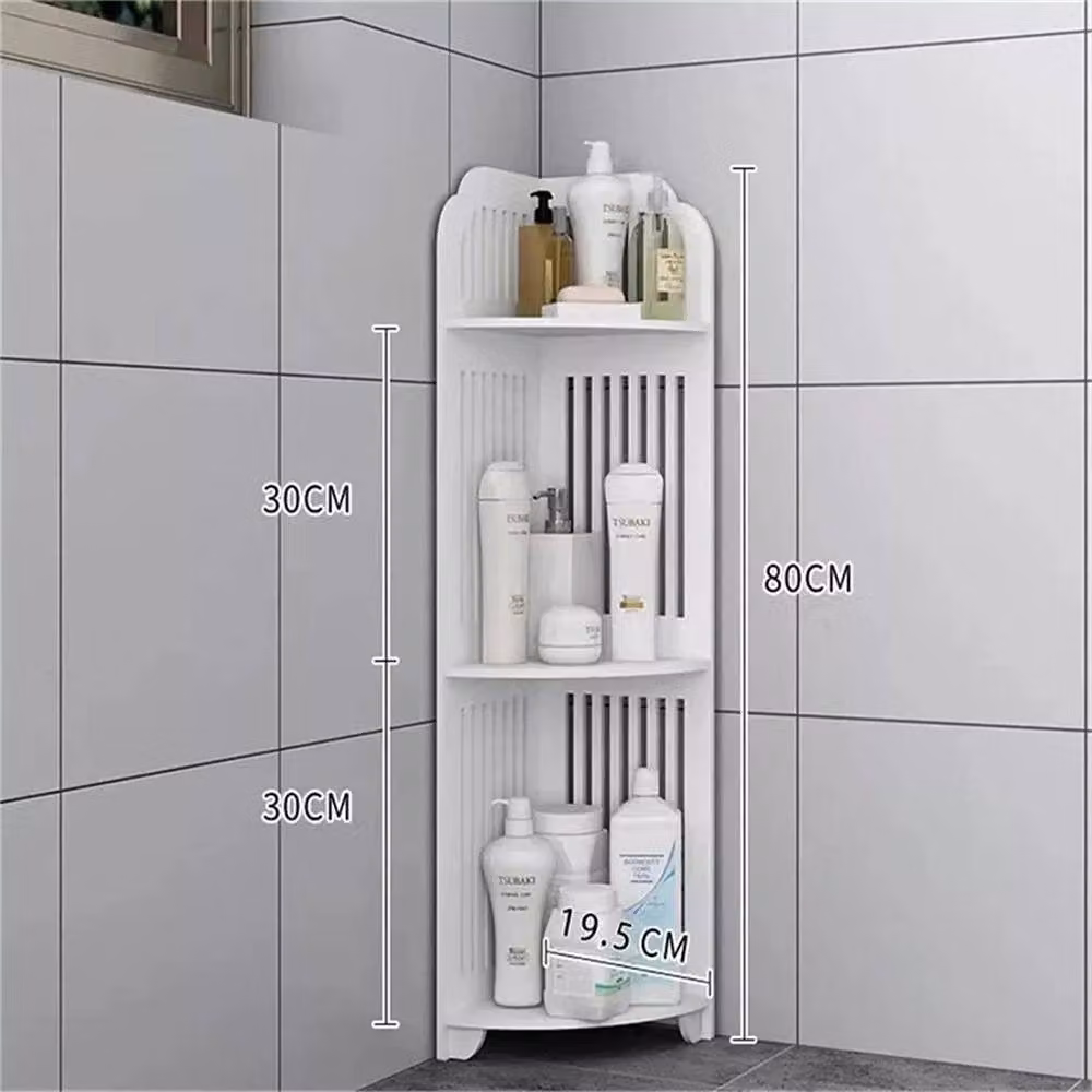 KORVIXA White Corner Bathtub and Shower Rack – 2