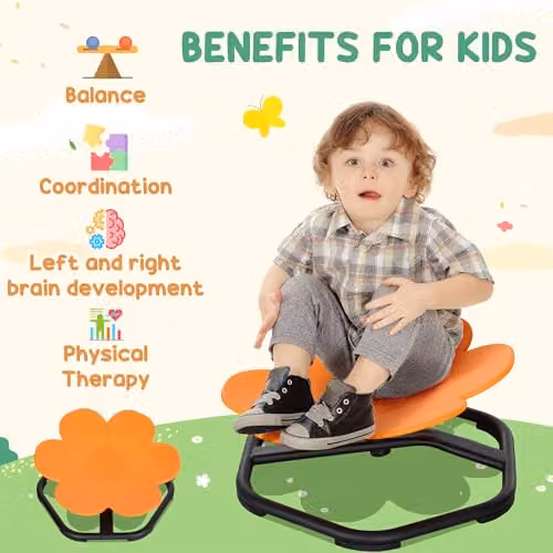 AIYAPLAY Sensory Spinning Swivel Chair for Kids and Toddlers, Orange – 3