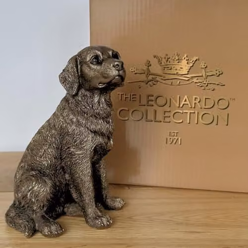 Leonardo Reflections Animal Crackers Bronzed Retriever Dog Figurine