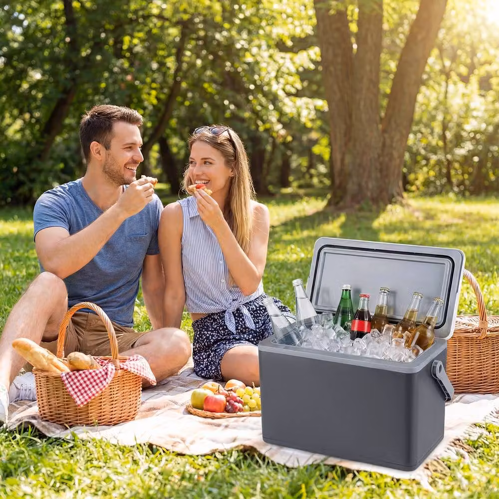Costway Portable Hard Cooler 12L Injection Moulded Insulated Ice Chest in Grey – 4
