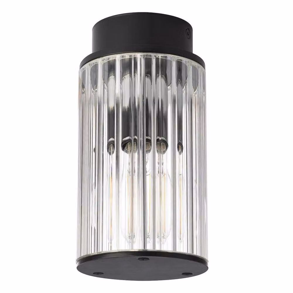 Netlighting Norfolk Outdoor Surface Mounted Downlight in Black with Transparent Glass Shade, E27, IP44 – 2