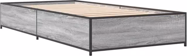 Berkfield Home Durable Single Bed Frame in Grey Sonoma, W/D/H: 90 x 190 cm
