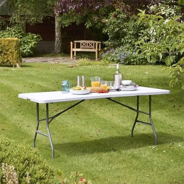 NESTLUNE 6ft Heavy Duty Folding Table in White – 1