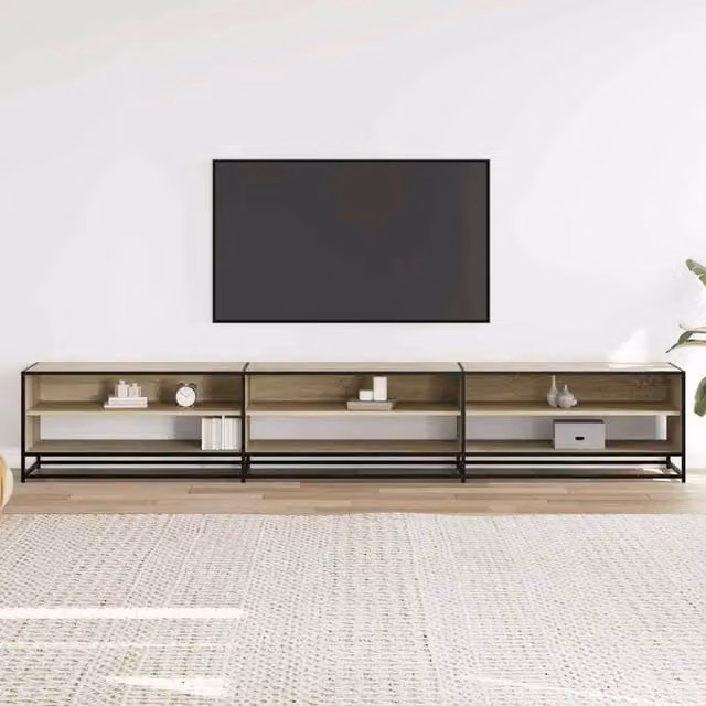 Berkfield Home Sonoma Oak TV Cabinet in Light Tan Beige, W/D/H: 270 x 40 x 46 cm