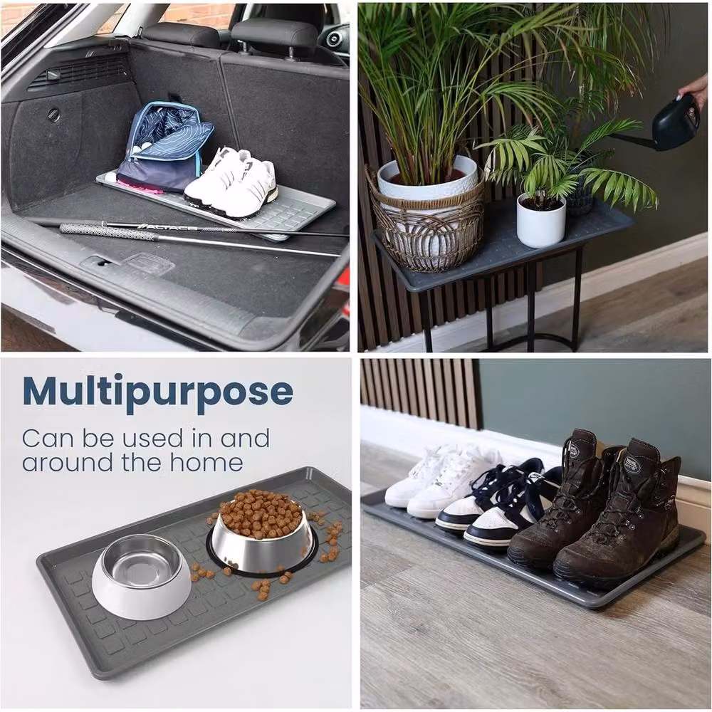 FLAVORA Grey Plastic Shoe Tray with Raised Edges, Width: 50 cm – 2