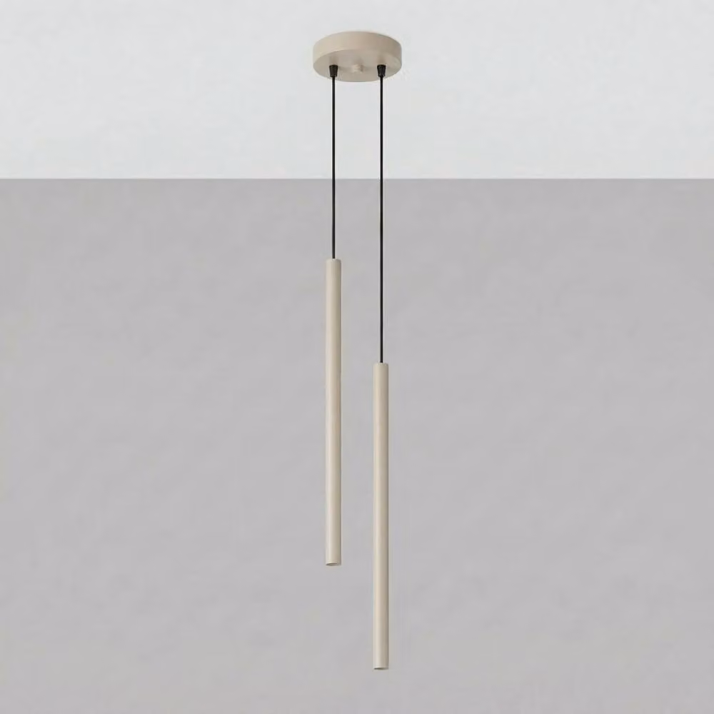 Sollux Lighting Modern Rectangular Pendant Lamp in Taupe with 2 Lights, W: 118 cm, D: 15 cm, H: 15 cm – 2