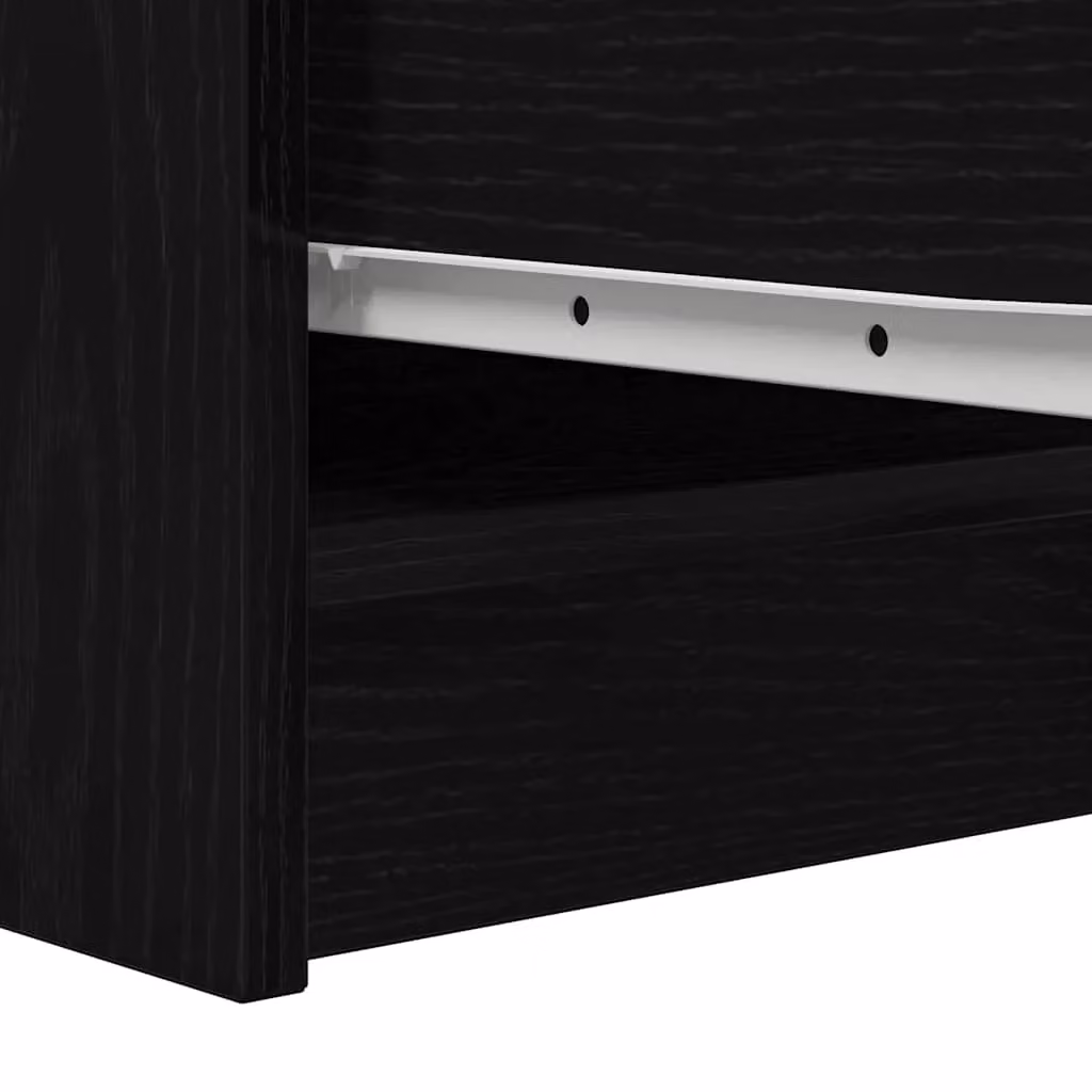 Berkfield Home Modern Black Oak Sideboard in MDF, W/D/H: 29.5 x 34.0 x 76.0 cm – 3