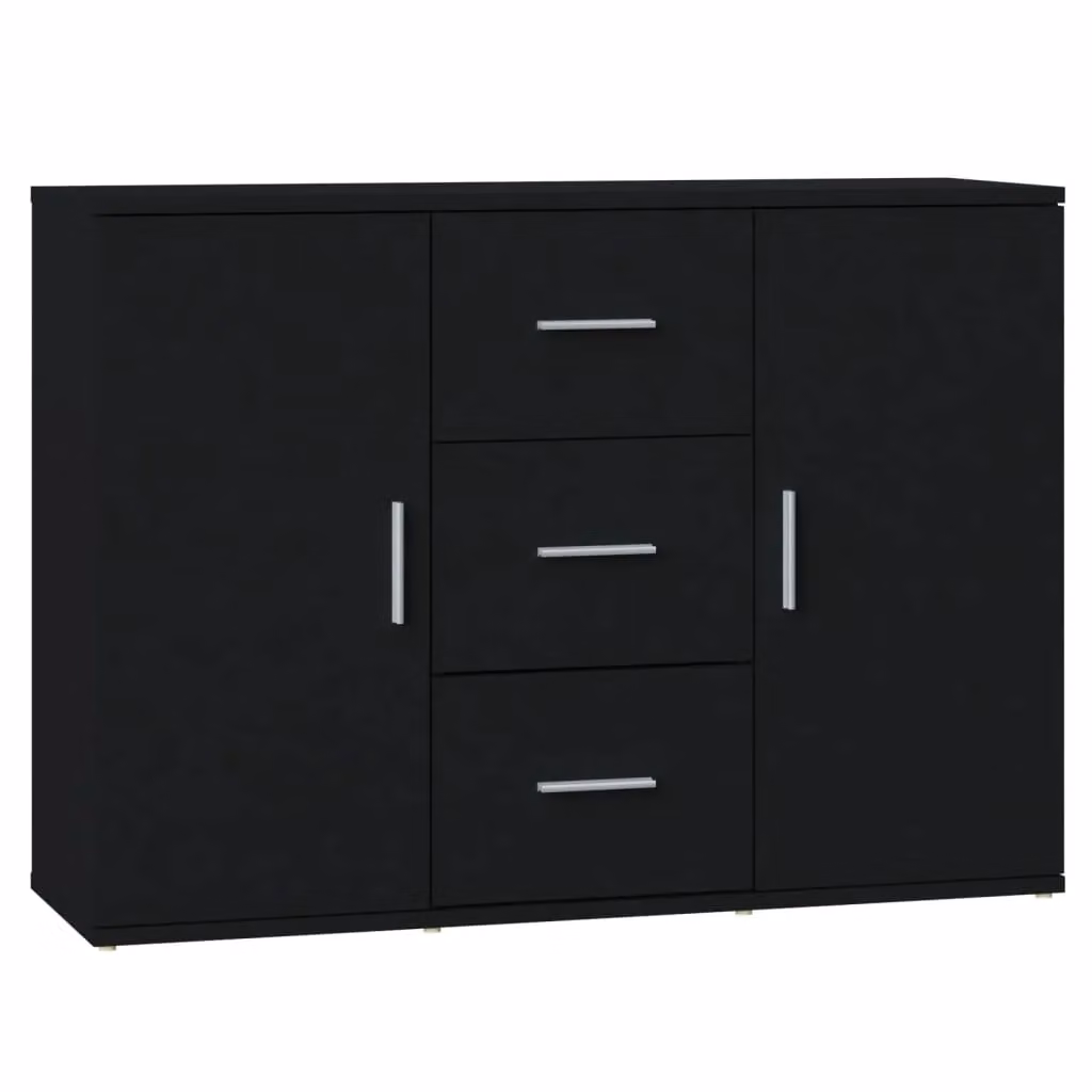 Berkfield Home Black Matt Minimalist Sideboard, W/D/H: 91 x 29.5 x 65 cm – 2