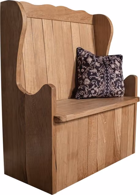 Elm Home And Garden Solid Oak Shoe Storage Bench in Brown