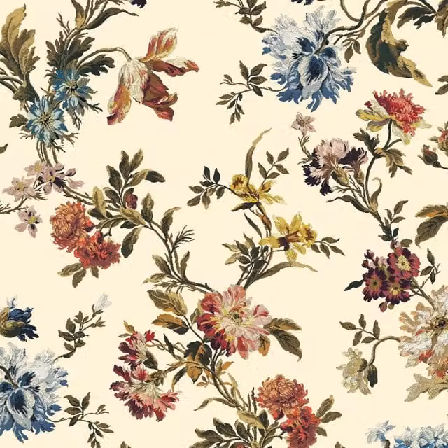House of Hackney Rosetta Botanical Floral Wallpaper in Beige and Multicolour