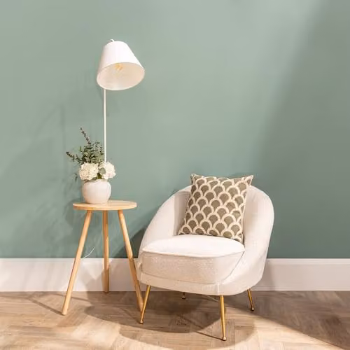 ValueLights Large Wooden Floor Lamp with White Fabric Tapered Shade and LED Bulb – 2